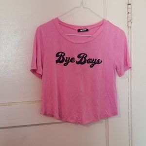 Bye Boys Pink Crop Top